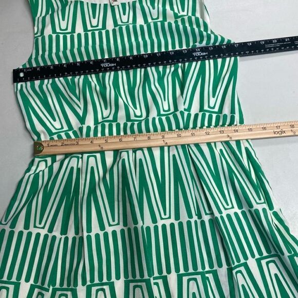 PINK OWL‎ Women’s Dress Green & White Fit & Flare Size Large Sleeveless - Picture 9 of 9